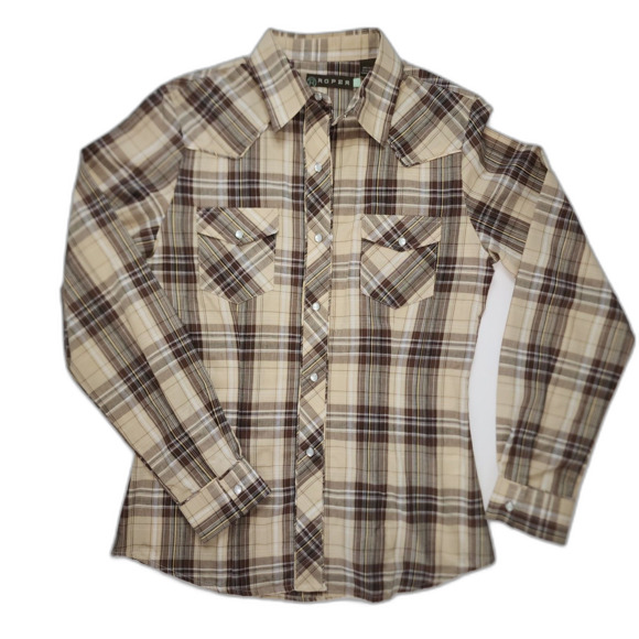 Roper Western Plaid Embroidered Button Down Shirt Size XS - Picture 1 of 8